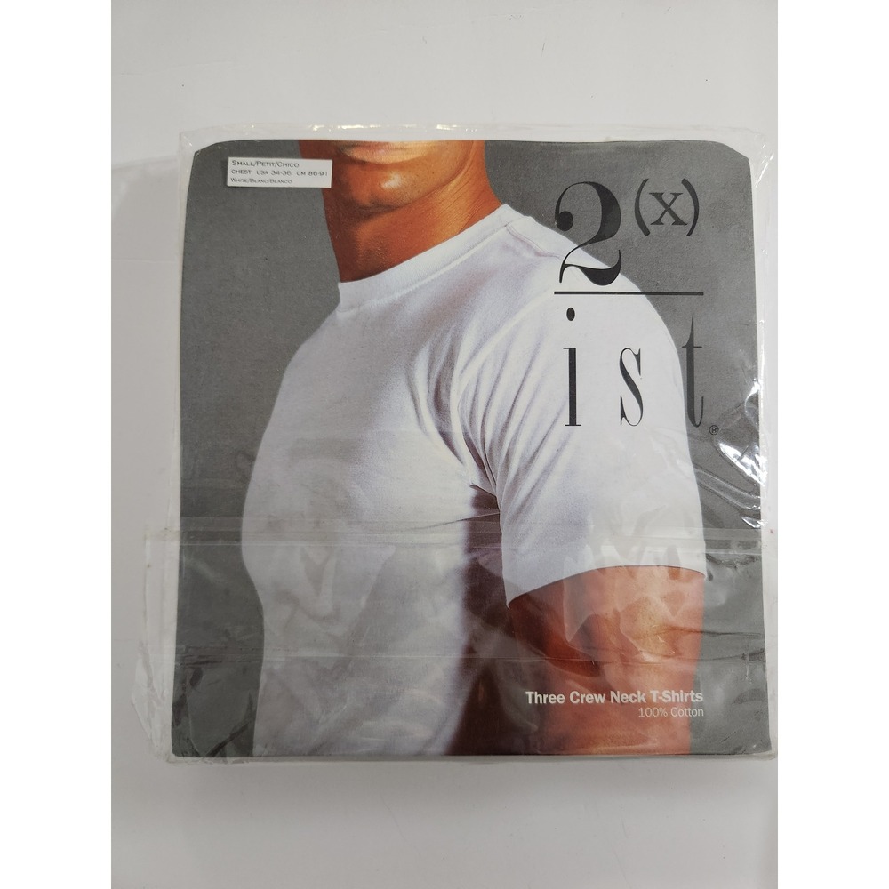 2(x)ist‎ Crew Neck T-Shirts White 3-Pack 100% Cotton Vintage Small